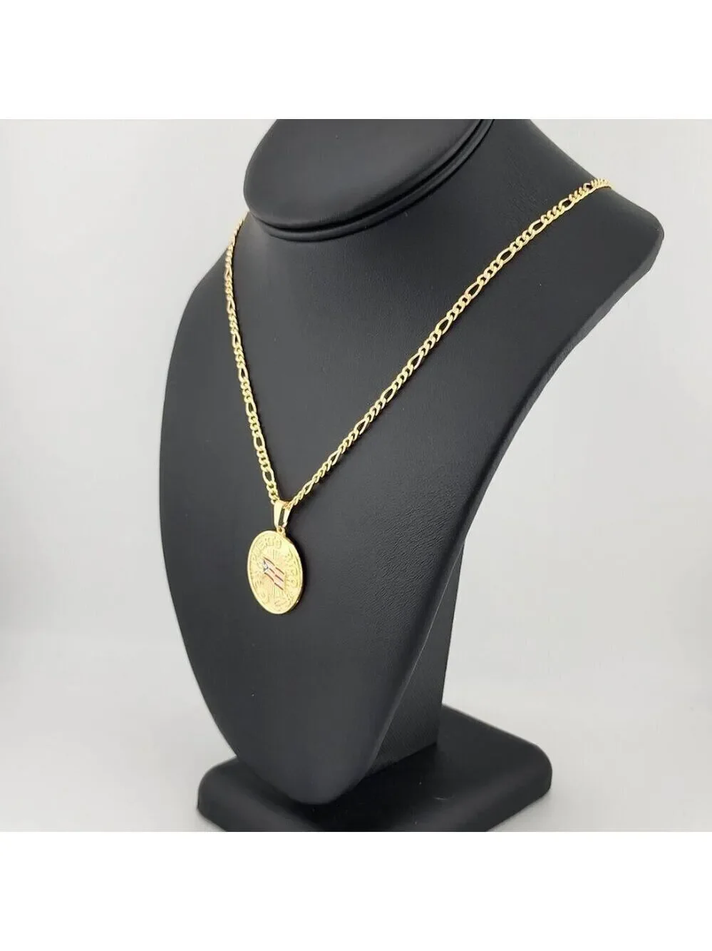 Brand New Brazilian 18k Gold Filled Puerto Rico Round Necklace